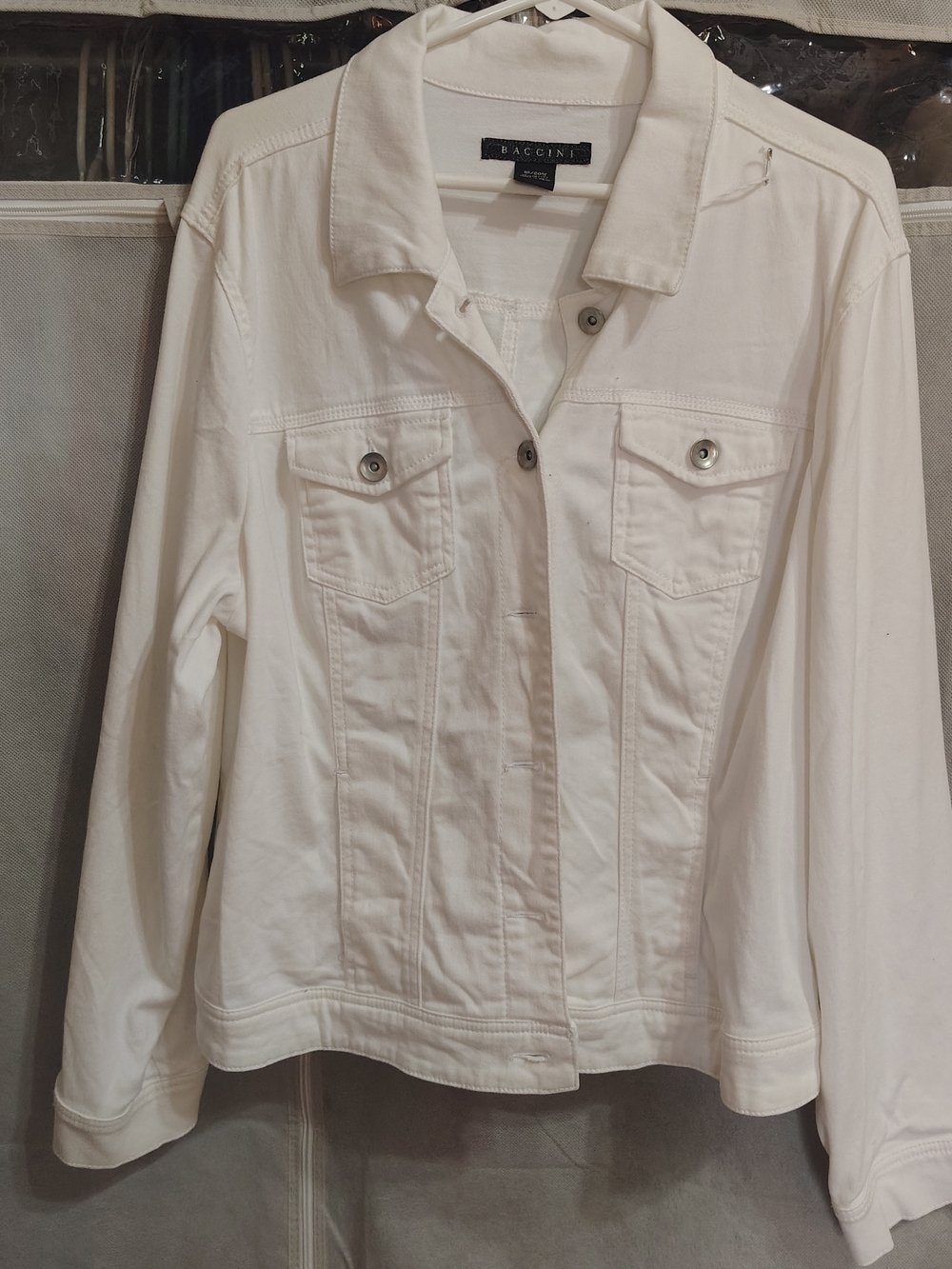Baccini White Denim-Style Jacket